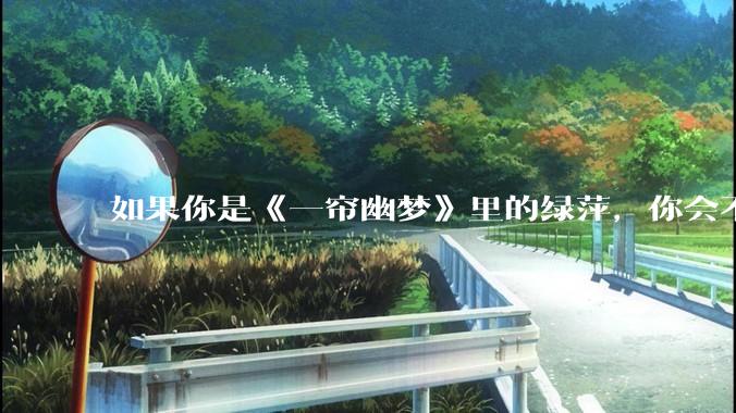 如果你是《一帘幽梦》里的绿萍，你会不会最后原谅紫菱？